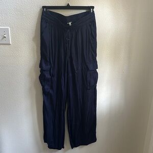 Aerie Navy Wide Leg Pants